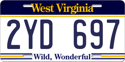 WV license plate 2YD697