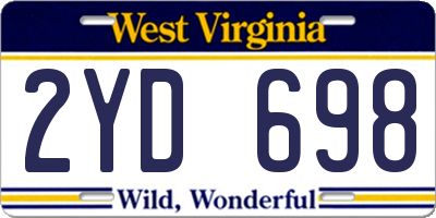 WV license plate 2YD698
