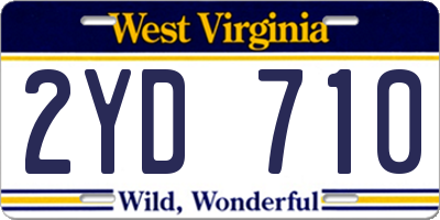 WV license plate 2YD710