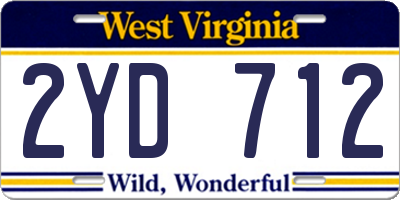 WV license plate 2YD712