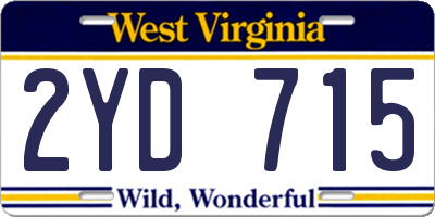WV license plate 2YD715