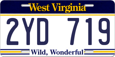 WV license plate 2YD719