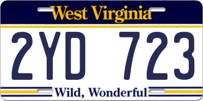 WV license plate 2YD723