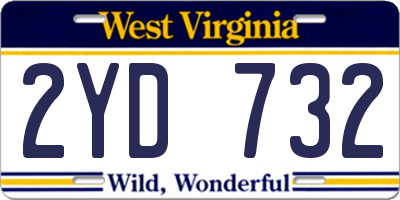WV license plate 2YD732