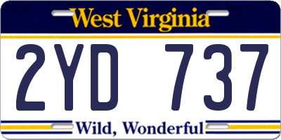 WV license plate 2YD737