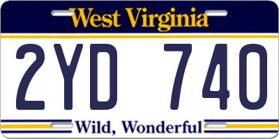 WV license plate 2YD740