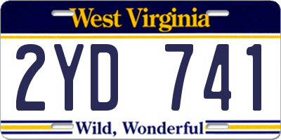 WV license plate 2YD741