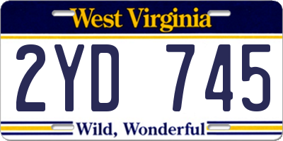 WV license plate 2YD745