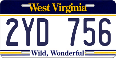 WV license plate 2YD756