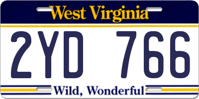 WV license plate 2YD766