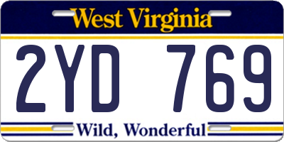 WV license plate 2YD769