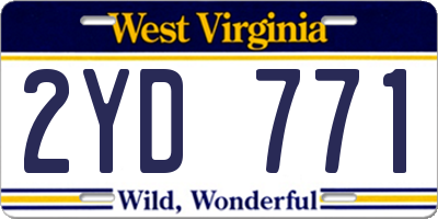 WV license plate 2YD771