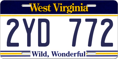 WV license plate 2YD772
