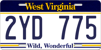 WV license plate 2YD775