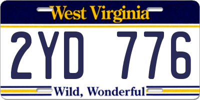WV license plate 2YD776