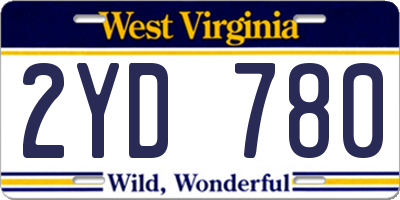 WV license plate 2YD780