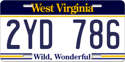 WV license plate 2YD786