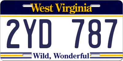WV license plate 2YD787