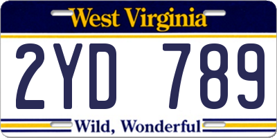 WV license plate 2YD789