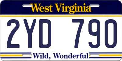 WV license plate 2YD790
