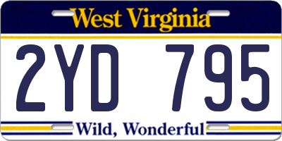 WV license plate 2YD795