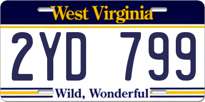 WV license plate 2YD799