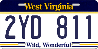 WV license plate 2YD811