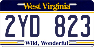 WV license plate 2YD823