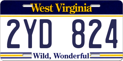 WV license plate 2YD824