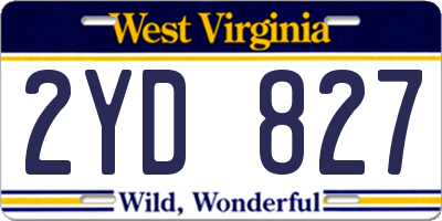 WV license plate 2YD827