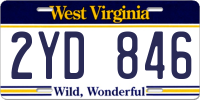WV license plate 2YD846