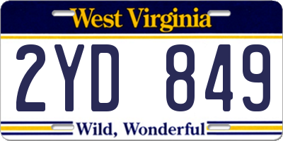 WV license plate 2YD849