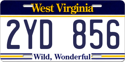 WV license plate 2YD856