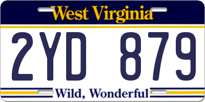 WV license plate 2YD879
