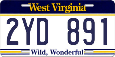 WV license plate 2YD891