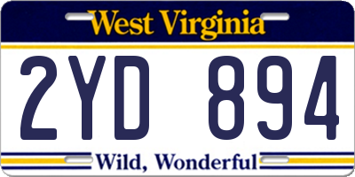 WV license plate 2YD894