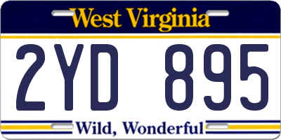 WV license plate 2YD895