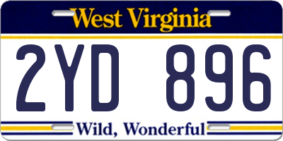 WV license plate 2YD896