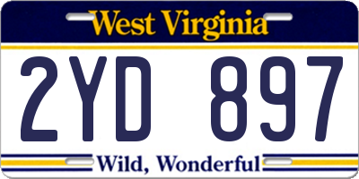 WV license plate 2YD897