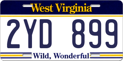 WV license plate 2YD899