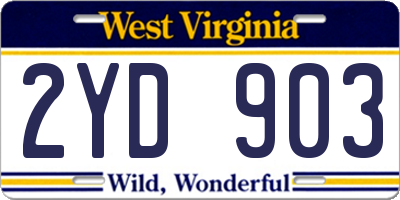 WV license plate 2YD903