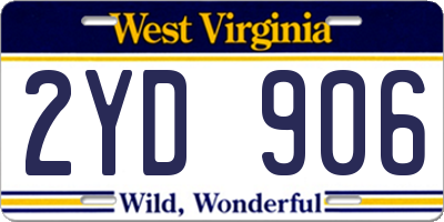 WV license plate 2YD906