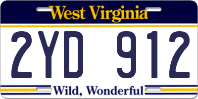 WV license plate 2YD912