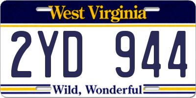 WV license plate 2YD944