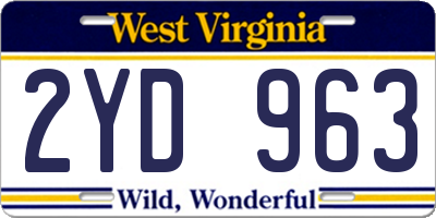 WV license plate 2YD963