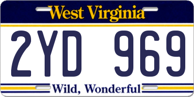 WV license plate 2YD969