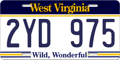 WV license plate 2YD975