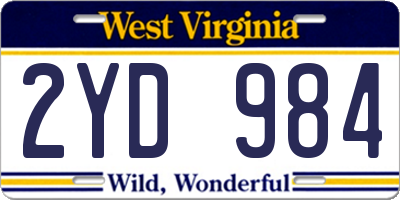 WV license plate 2YD984