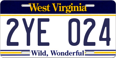 WV license plate 2YE024