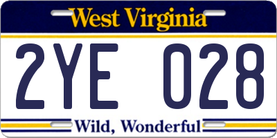 WV license plate 2YE028